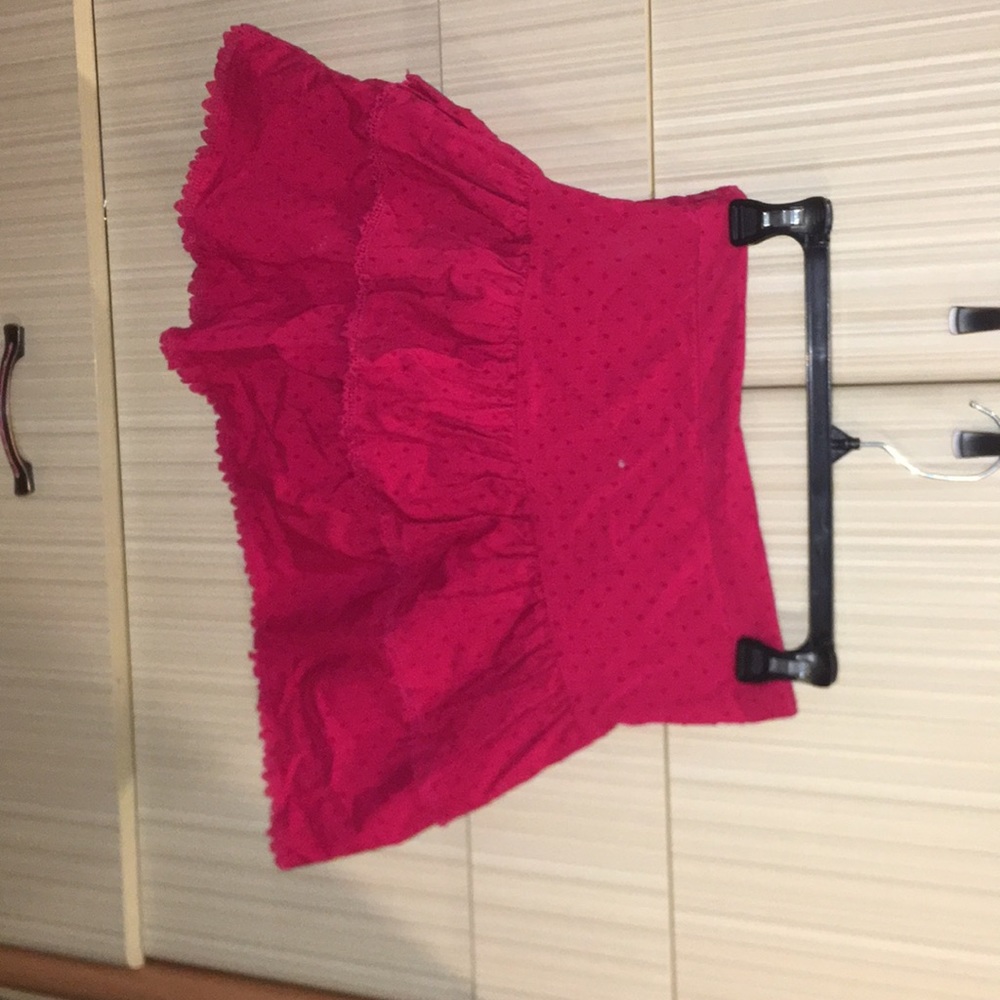 wine red skirt